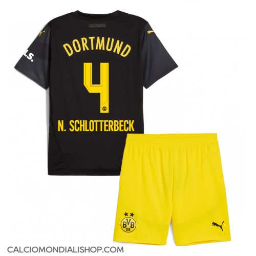 Maglie da calcio Borussia Dortmund Nico Schlotterbeck #4 Seconda Maglia Bambino 2024-25 Manica Corta (+ Pantaloni corti)